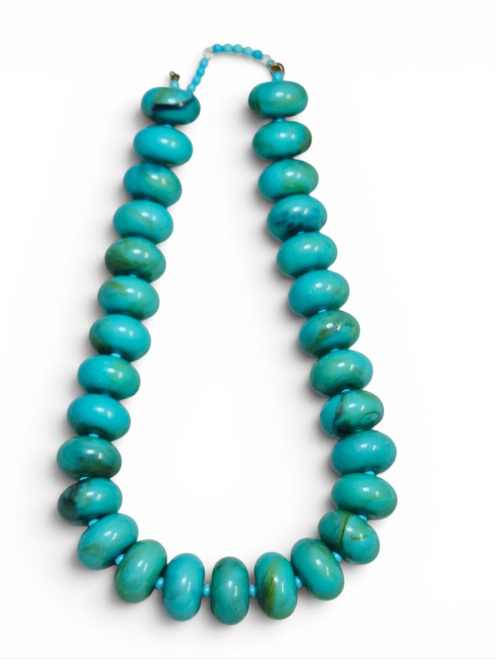 MAYAMAR Turquoise Color Necklace With Turquoise Gemstone Spacer Beads NEW - Picture 4 of 7